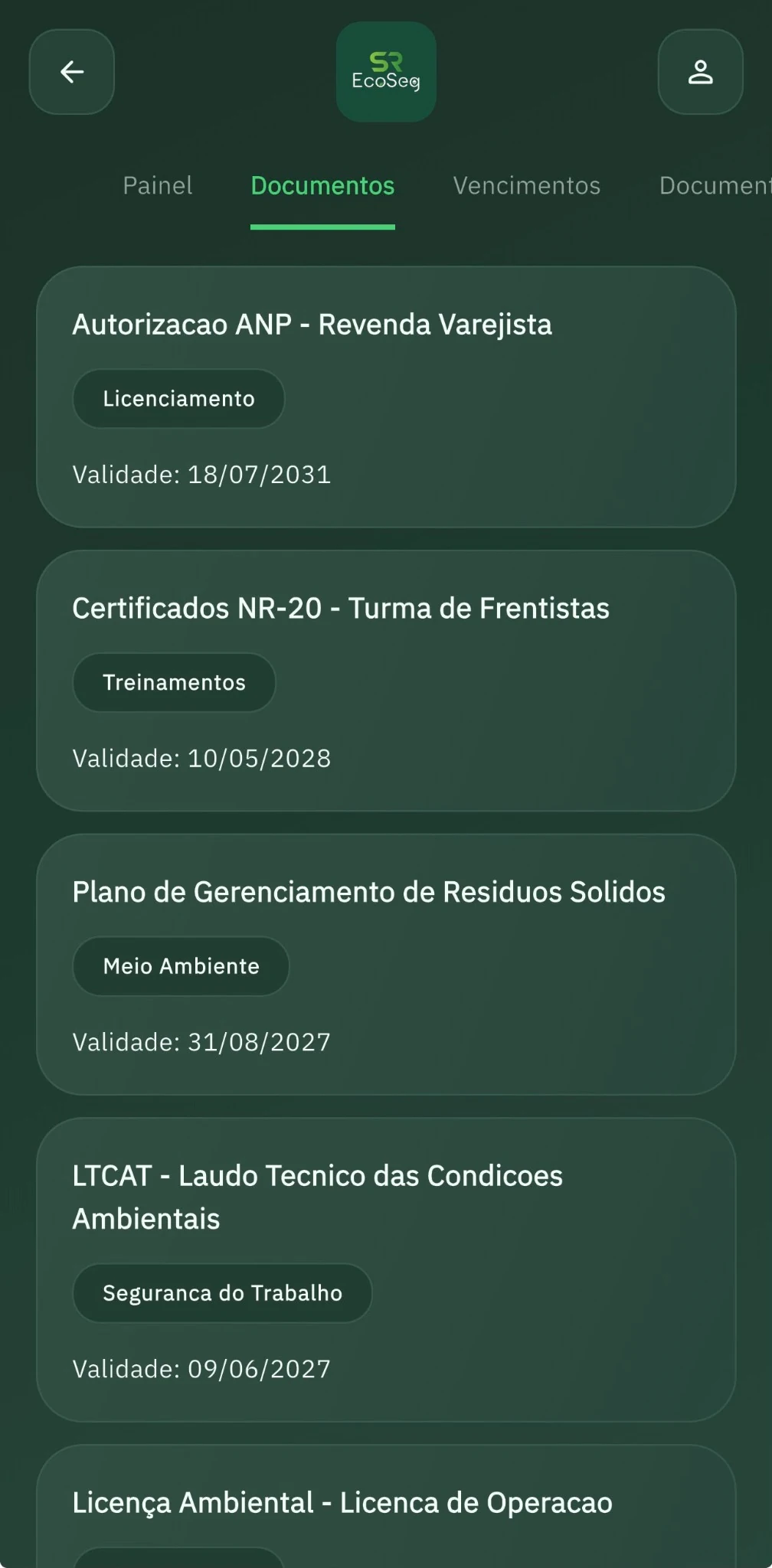 Documentos organizados