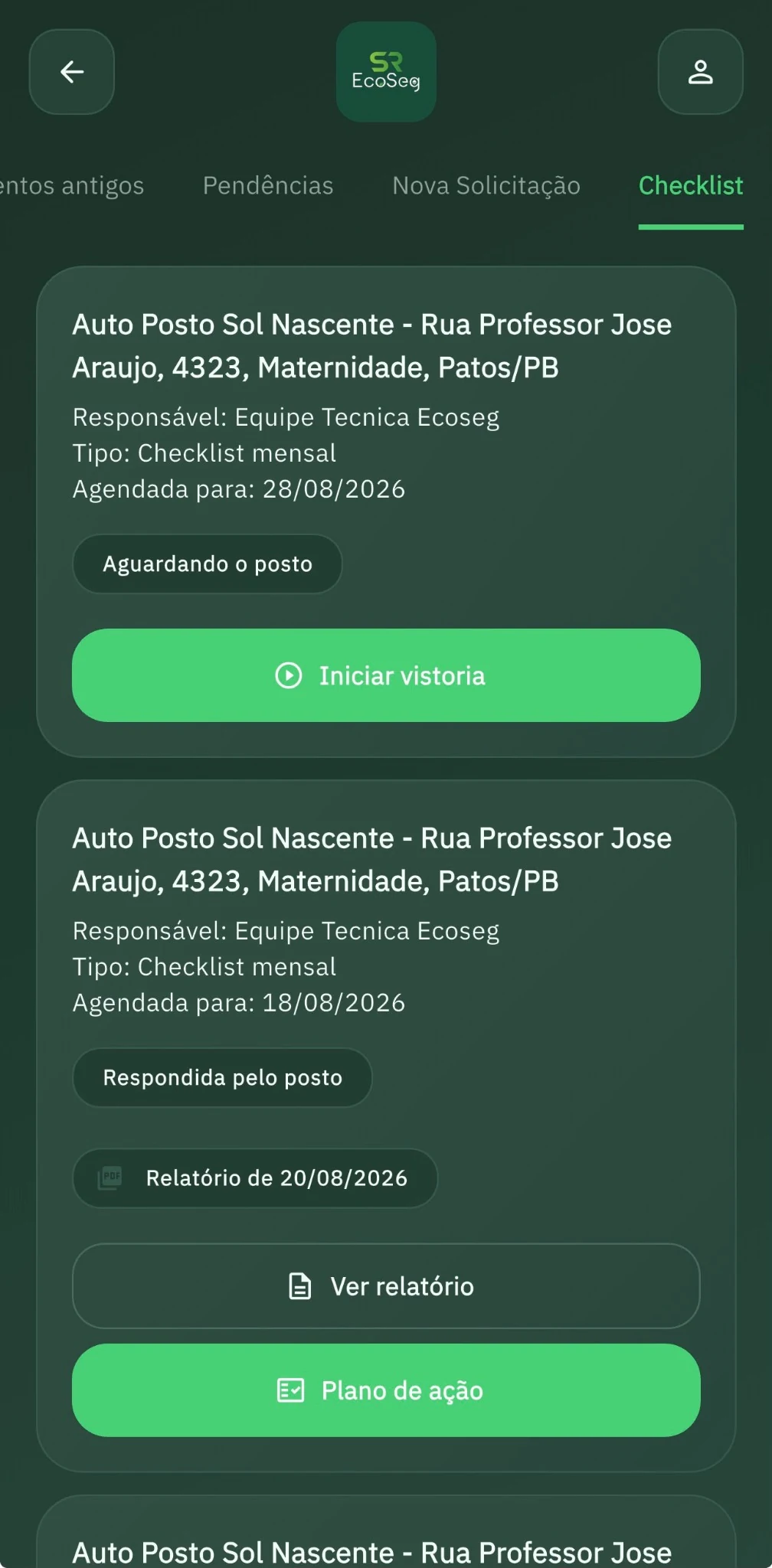 Vistoria com continuidade
